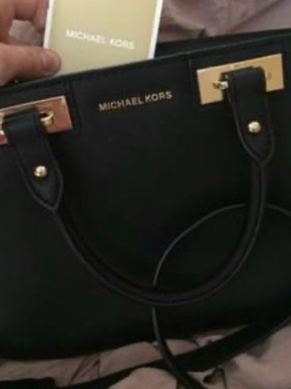 Michael Kors Black Tote with Gold Hardware
